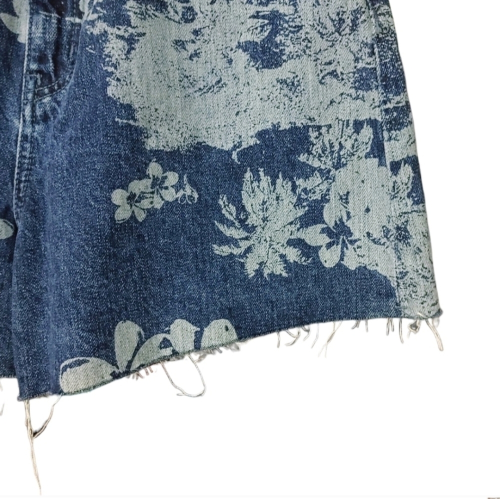 BDG A-Line High Waist Surfer Blue Floral Print Denim Shorts Women's Size 29 - Picture 7 of 12